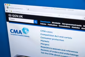 The homepage of the official website for the Competition and Markets Authority